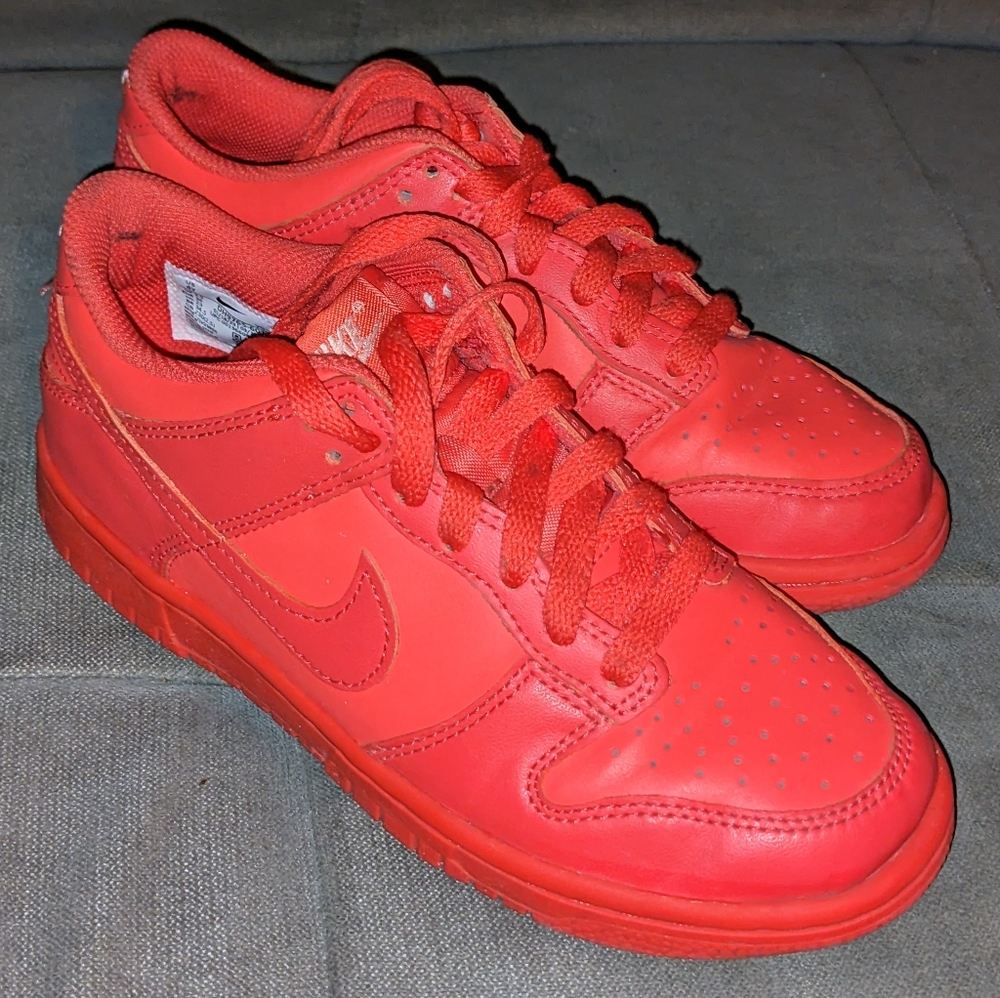 Youth Nike Dunks, Triple 'Track Red'